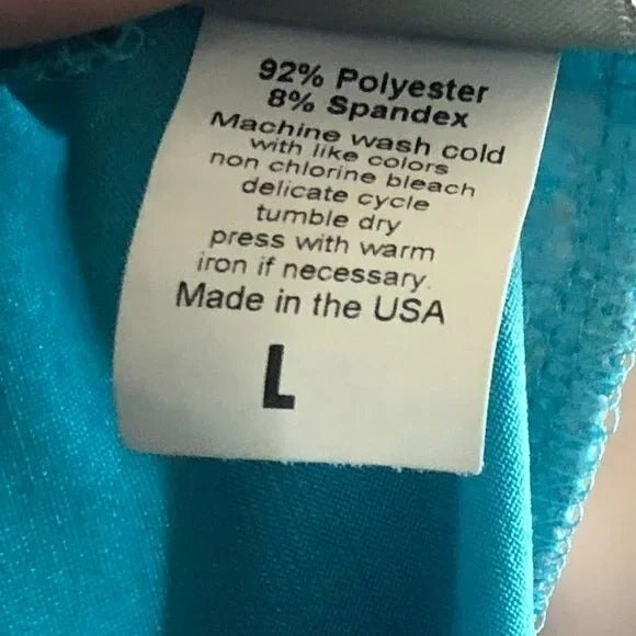 Nomadic Traders sz L Teal 3/4 Sleeve Stretch Blouse - Picture 6 of 7